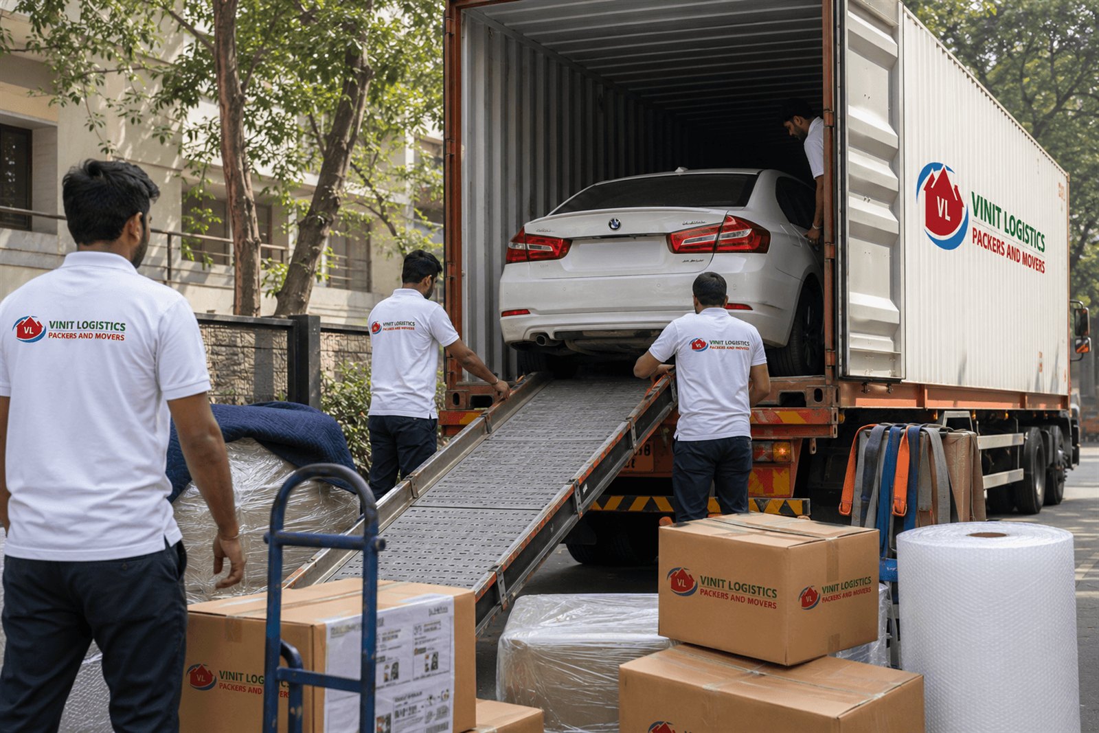 Car being driven for transport