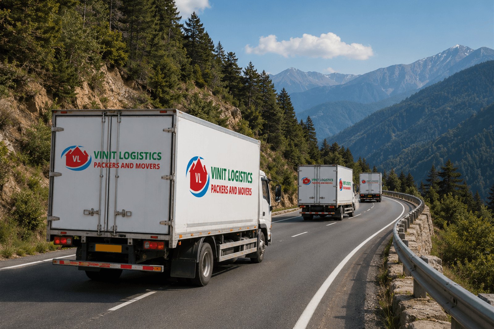 Truck on a long distance highway route